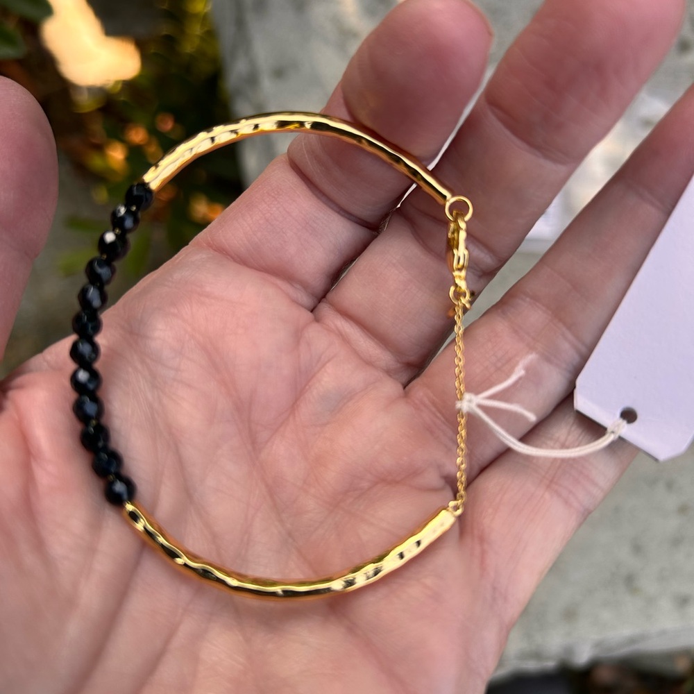 NWT / discontinued Gorjana Power Gemstone Cuff - Black Onyx & Gold